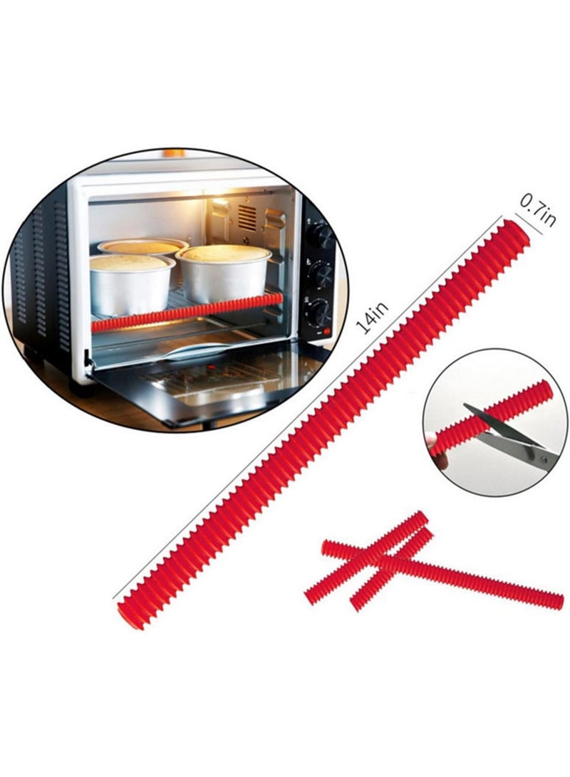 Oven Rack Shields,2 Pack Silicone Oven Rack Guards,Heat Resistant Oven Rack Shields,14 Inches Oven Rack Edge Cover Liner,Prevent Hand/Arm Against Burns(Red) - Image 4